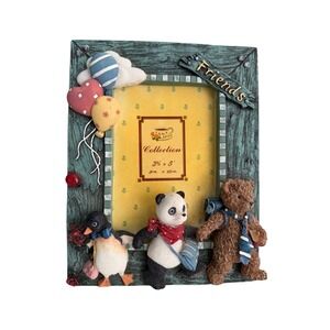 Cute Friends 3.5x5" Photo Frame Teddy Bear Panda Penguin Balloons Desk Tabletop